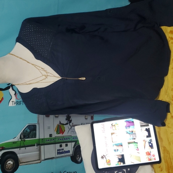 COPY - Only Navy Blue  Blouse - Picture 3 of 5